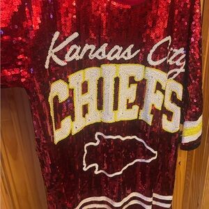 Kansas City Chiefs Sequin Top - Red
